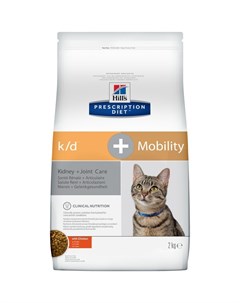 Prescription Diet Cat k d Mobility Kidney Joint Care сухой диетический корм для кошек для поддержани Hill`s