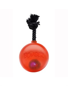 Bomber мяч светящийся с ручкой на веревке оранжевый для собак 17 см Hagen
