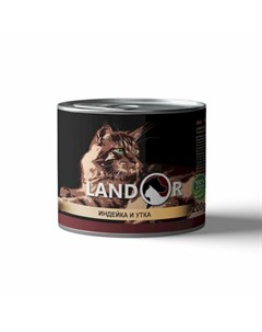 Влажный корм для кошек с индейкой и уткой в консервах 200 г Landor