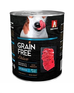 Grain Free Deluxe влажный корм для собак беззерновой с ягненком кусочки в желе в консервах 350 г Зоогурман