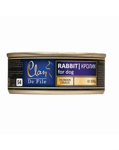 De File полнорационный влажный корм для собак с кроликом кусочки в желе в консервах 100 г Clan