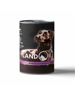 Влажный корм для собак всех пород с индейкой в консервах 400 г Landor