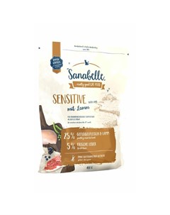 Сухой корм Sensitive для кошек с чувствительным пищеварением с ягненком 400 г Sanabelle