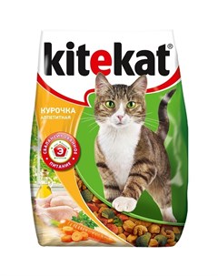 Полнорационный сухой корм для кошек с аппетитной курочкой 350 г Kitekat