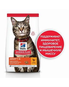 Science Plan Cat Chicken сухой корм для кошек для поддержания жизненной энергии и иммунитета с куриц Hill`s