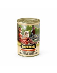 Adult Dog влажный корм для собак с говядиной индейкой и рисом в консервах 400 г Brooksfield