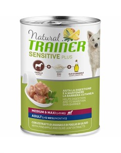 Natural Sensitive Plus влажный корм для собак средних и крупных пород с кониной и рисом 400 г Trainer