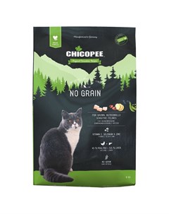 HNL Cat No Grain сухой беззерновой корм для кошек с чувствительным пищеварением Chicopee