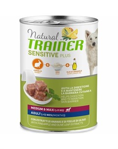Natural Sensitive Plus влажный корм для собак средних и крупных пород с кроликом и рисом 400 г Trainer