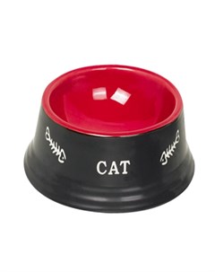 Миска керамическая с надписью Cat красно черная 140 мл Nobby