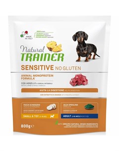 Natural Sensitive сухой корм для взрослых собак мелких пород без глютена с ягненком 800 г Trainer