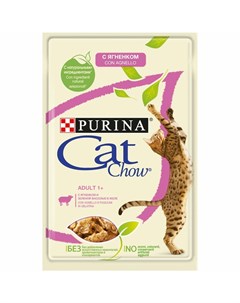 Влажный корм Purina Adult для взрослых кошек с ягненком и зеленой фасолью в желе 85 г Cat chow