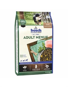 Сухой корм Adult Menue для взрослых собак всех пород смесь мясных и овощных гранул 3 кг Bosch
