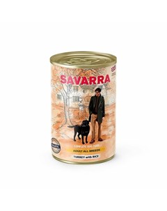 Dog Adult Holistic влажный корм для собак с индейкой и рисом в консервах 395 г Savarra