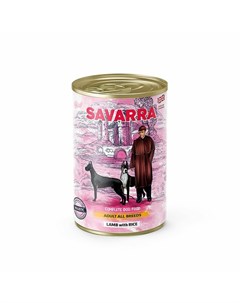 Dog Adult Holistic влажный корм для собак с ягнёнком и рисом в консервах 395 г Savarra