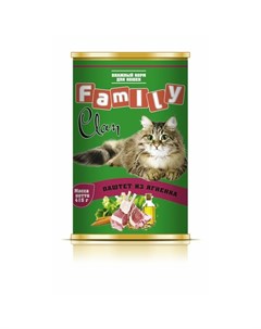 Family влажный корм для кошек паштет из ягненка в консервах 415 г Clan