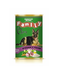 Family влажный корм для собак с ягненком и рисом в консервах 970 г Clan