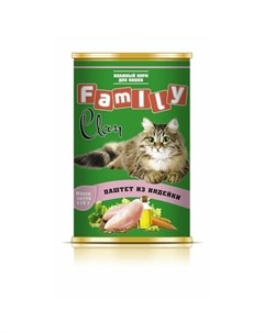 Family влажный корм для кошек паштет из индейки в консервах 415 г Clan