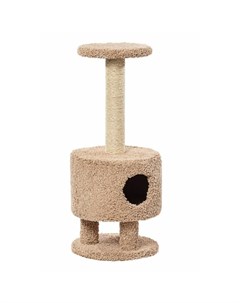 Круглый на ножках домик для кошек ковролиновый цвет капучино Пушок