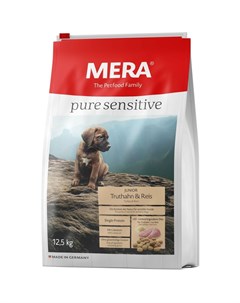 Сухой корм Pure Sensitive Junior Truthahn Reis для щенков с индейкой и рисом Mera