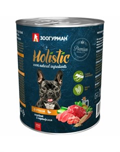 Holistic влажный корм для собак паштет с уткой индейкой и картофелем в консервах 350 г Зоогурман