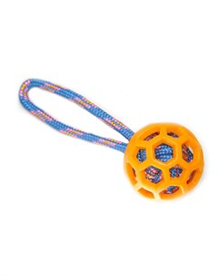 Игрушка для собак резиновый мяч с цветной веревкой 22 см Nems