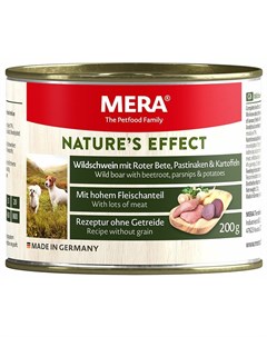 Mera narures effect nassfutter консервы для собак кабан с свеклой пастернаком и картофелем 0 200 кг Mera