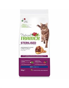 Сухой корм Natural Sterilised для взрослых стерилизованных кошек с сыровяленой ветчиной 1 5 кг Trainer