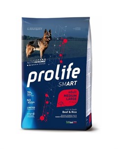 Smart Adult Medium Large сухой корм для собак с говядиной и рисом 2 5 кг Prolife