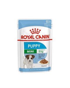 Mini Puppy полнорационный влажный корм для щенков мелких пород кусочки в соусе в паучах 85 г Royal canin