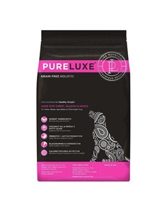 Сухой корм PureLuxe для нормализации веса у собак с индейкой лососем и чечевицей 1 81 кг Pure luxe