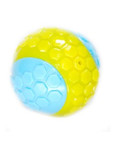 Игрушка для собак мяч резиновый двухцветный с пишалкой и погремушкой c запахом бекона 6 5 см Nems