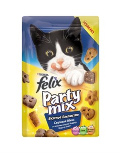 Party Mix лакомство для кошек сырный микс чеддер гауда эдам 20 г Felix