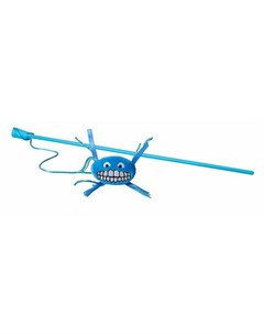 Catnip Flossy Magic Stick Blue игрушка дразнилка для кошек в виде удочки с плюшевым мячом голубая Rogz