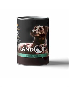 Влажный корм для пожилых собак с ягненком и кроликом в консервах 400 г Landor