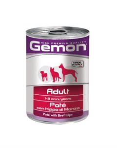 Dog полнорационный влажный корм для собак паштет с говяжим рубцом в консервах 400 г Gemon