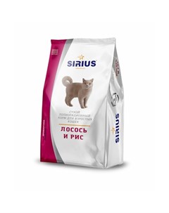 Sirius сухой корм для взрослых кошек лосось и рис 1 5 кг Сириус
