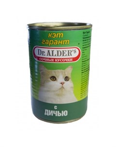 Dr Alders Cat Garant полнорационный влажный корм для кошек с дичью кусочки в соусе в консервах 415 г Dr. alder's
