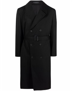 Двубортное шерстяное пальто Yohji yamamoto