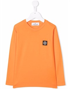 Футболка с нашивкой логотипом Stone island junior