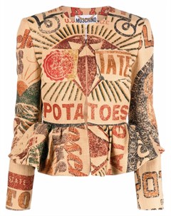 Льняной пиджак Potato Field Moschino