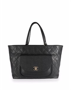 Стеганая сумка тоут с логотипом CC Chanel pre-owned