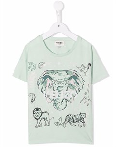 Футболка из органического хлопка с принтом Kenzo kids