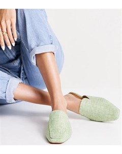 Зеленые мюли с квадратным носком для широкой стопы Wide Fit Maria Asos design