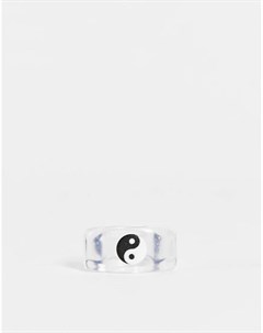 Прозрачное пластиковое кольцо со знаком Инь и Ян Asos design
