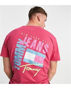 Розовая футболка с логотипом и фотопринтом на спине эксклюзивно для ASOS Tommy jeans