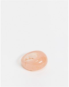 Куполообразное кольцо из мраморного розового пластика Asos design