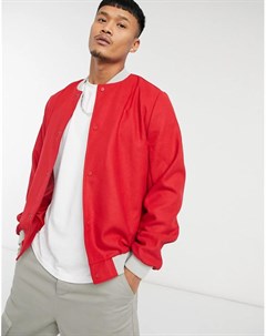 Красная шерстяная университетская куртка Actual Asos design