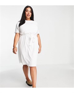 Белое платье футболка миди из органического хлопка Aware Vero moda curve