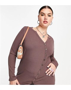 Удлиненный кардиган асимметричного кроя в рубчик от комплекта ASOS DESIGN Curve Asos curve